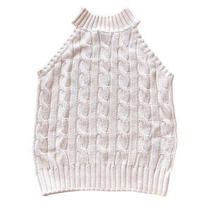 Primark White Sleeveless Cable Knit Top